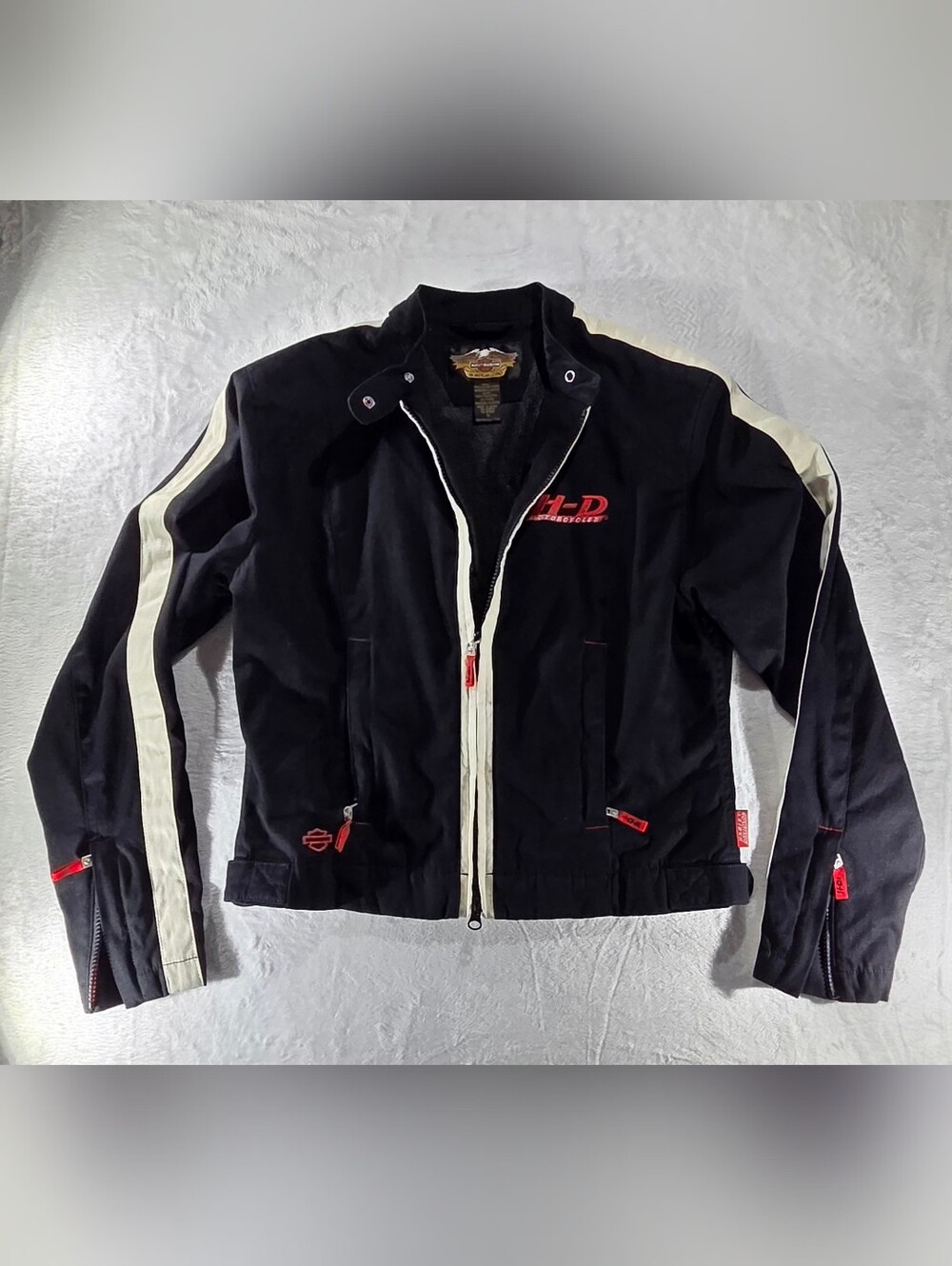 Vintage 2003 Harley-Davidson Black Zip-Up Riding Jacket WOMENS Sz Sm - 0154